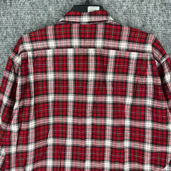 Banana Republic Shirt Mens XL Flannel Button-Down Long-Sleeve Heavyweight Red - Picture 6 of 11